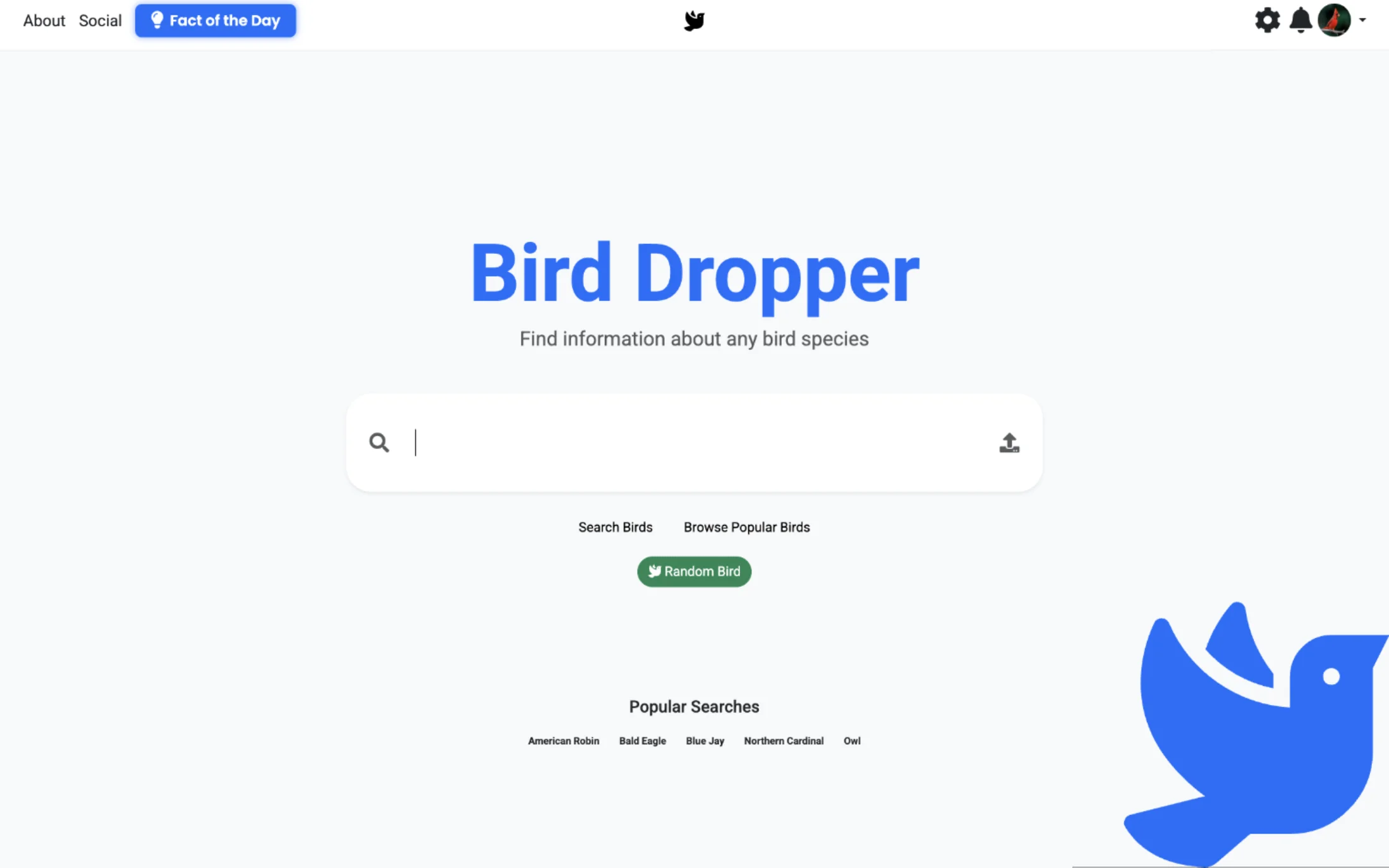Bird Dropper interface
